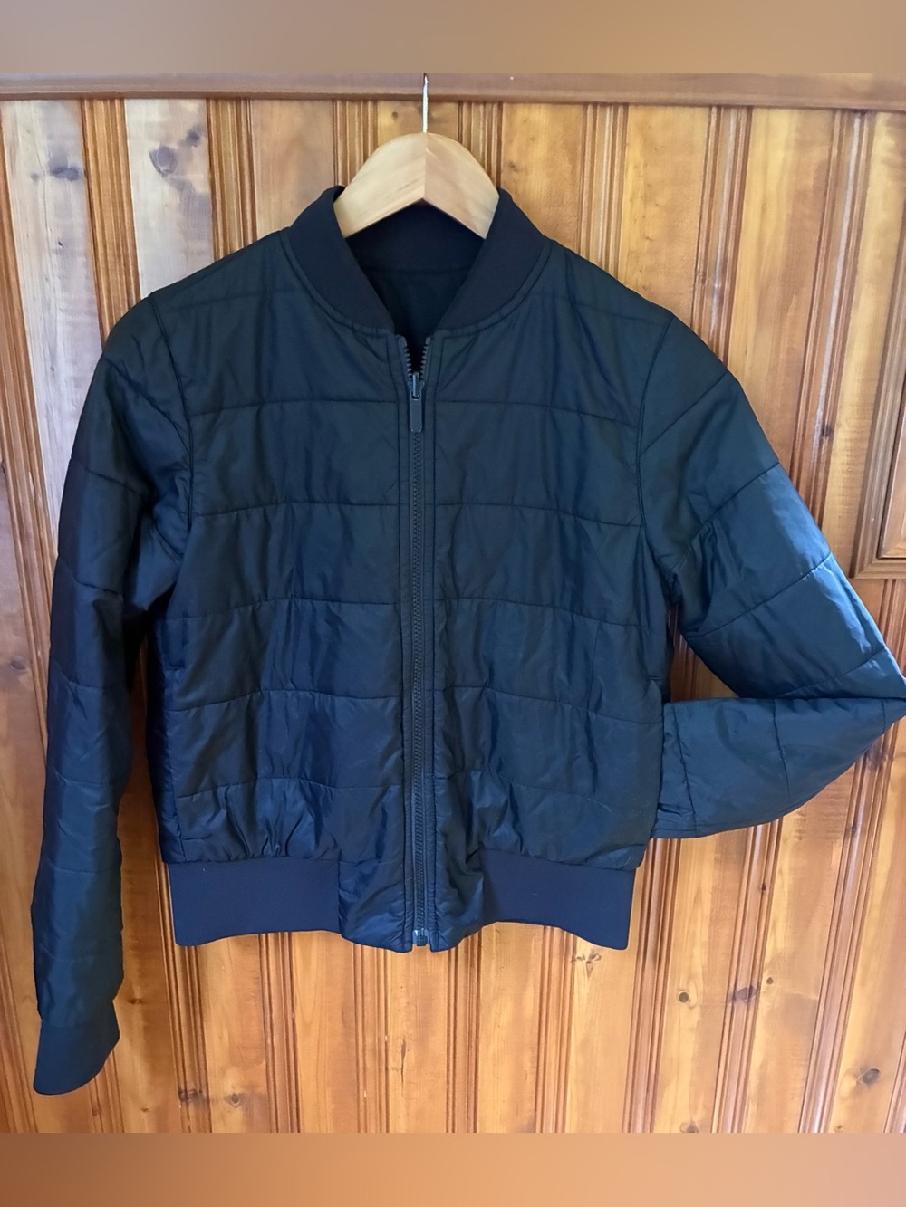 Lululemon reversible Black Quilted Bomber Jacket - Classic Lightweight Coat
